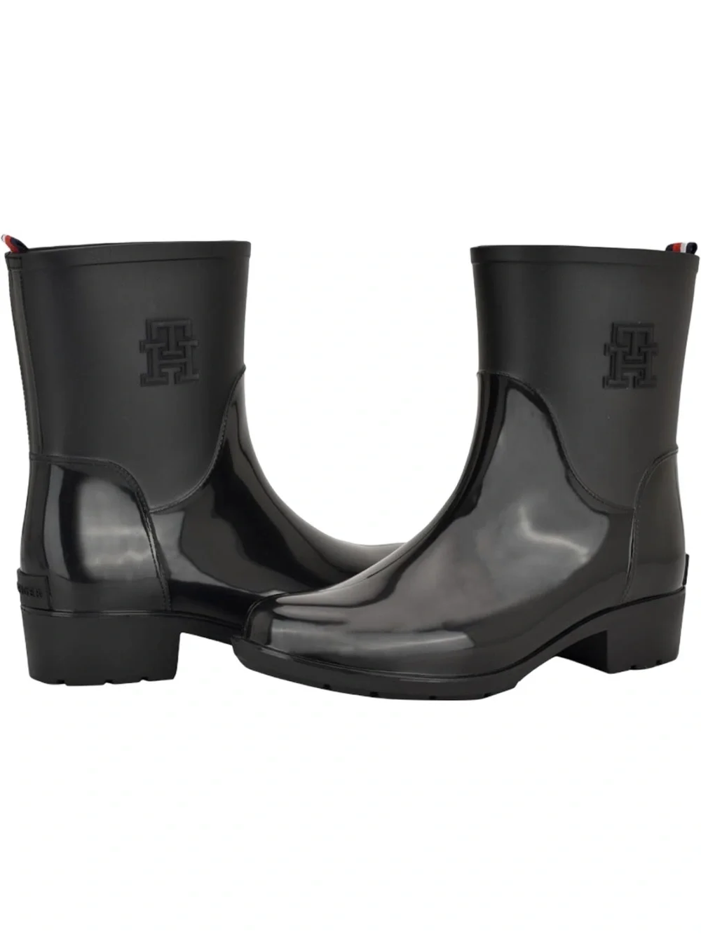 Tommy Hilfiger Womens Kippa Black Rain Ankle Boot Size US 11